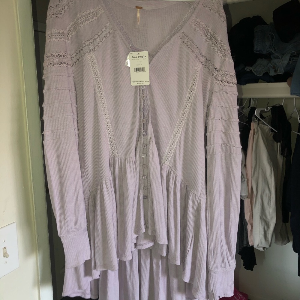 Free people lilac shirt/dress size small NWT